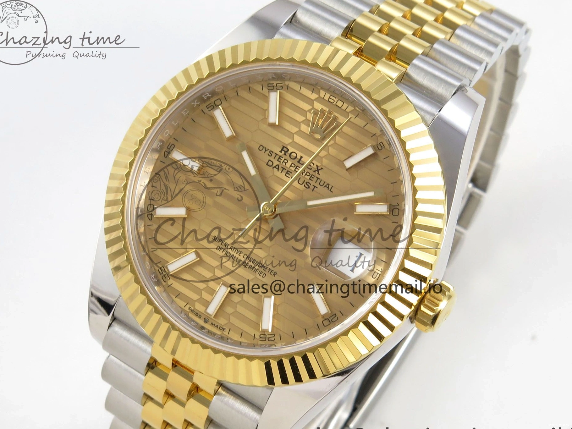 0226 TravelReady DateJust 41 126333 SS YG ARF 1:1 Best Edition YG Texture Stick Dial on Jubilee Bracelet SH3235 (Weighted) 217